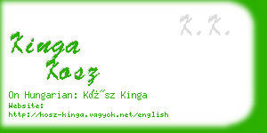 kinga kosz business card